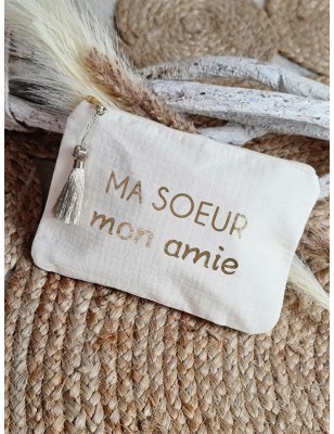 Pochette message "Ma sœur mon amie" avec pompon