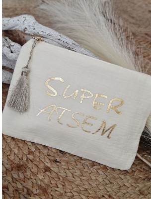 Pochette message "Super Atsem" avec pompon