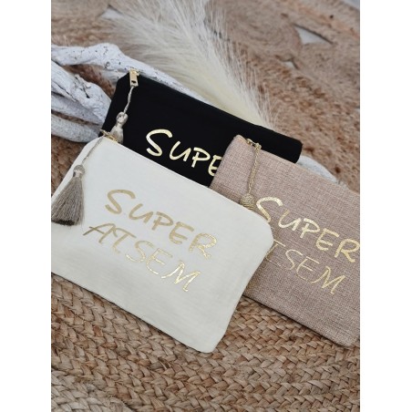 Pochette message "Super Atsem" avec pompon