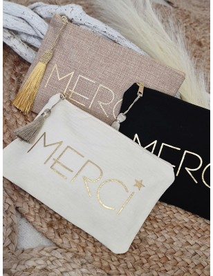 Pochette message "Merci" avec pompon