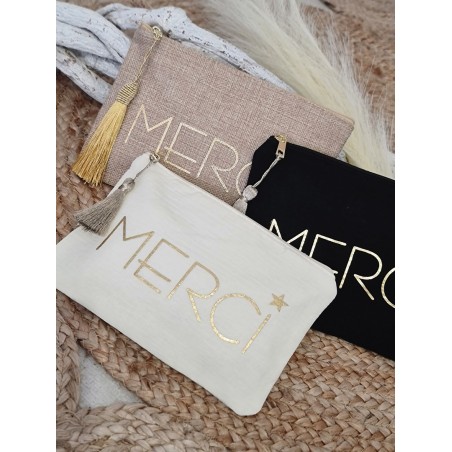 Pochette message "Merci" avec pompon