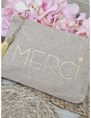 Pochette message "Merci" avec pompon