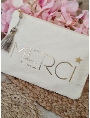 Pochette message "Merci" avec pompon