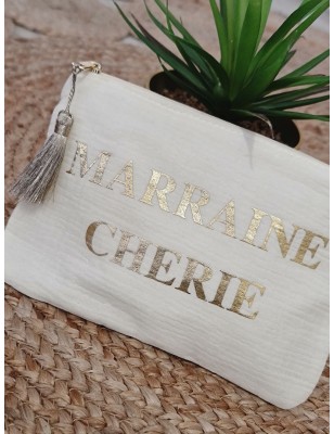 Pochette message "Marraine chérie" avec pompon