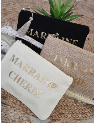 Pochette message "Marraine chérie" avec pompon