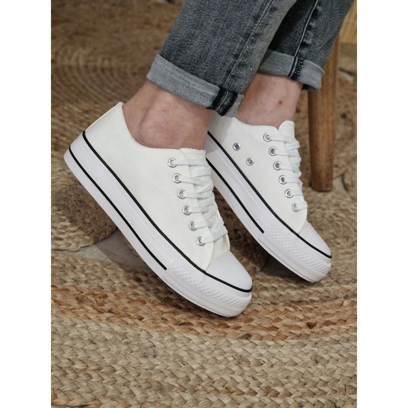 Baskets en toile LPB Davia blanches Baskets en toile LPB Davia blanches
