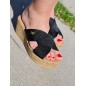 Mules femme compensées LPB Florenza noires Mules femme compensées LPB Florenza noires