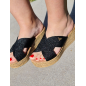 Mules femme compensées LPB Florenza noires Mules femme compensées LPB Florenza noires