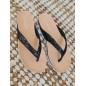Tongs femme Oriane noires pailletées
