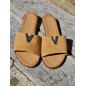 Mules femme suédine Angela camel