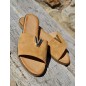 Mules femme suédine Angela camel