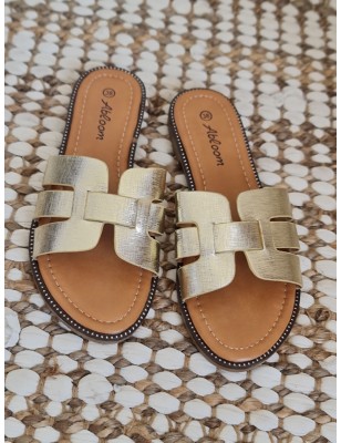 Mules femme Flavie dorées