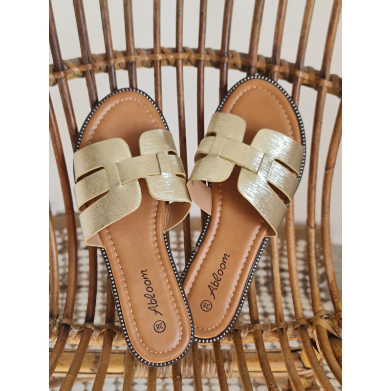 Mules femme Flavie dorées