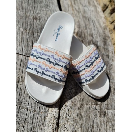 Claquettes Pepe Jeans Slider Set blanches