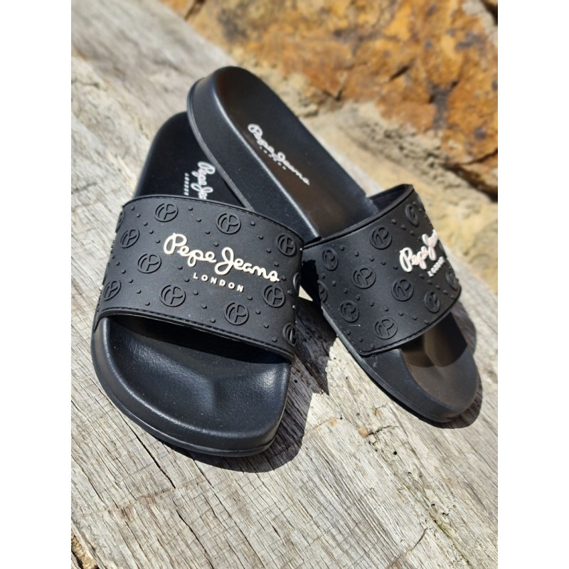 Claquettes Pepe Jeans Slider Plain noires