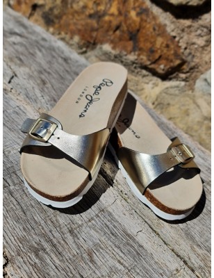 Mules Pepe Jeans Oban Métal dorées avec bride réglable