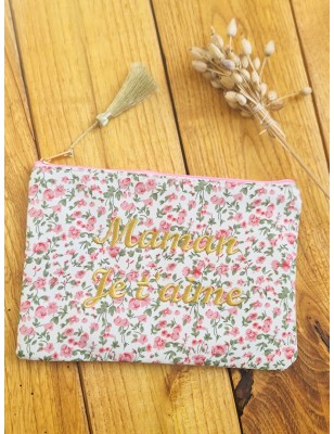 Pochette fleurie " Maman je t'aime "