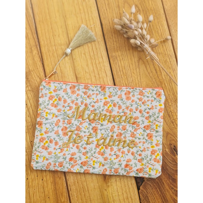 Mini pochette tissu london fleuri - Papa Pique et Maman Coud