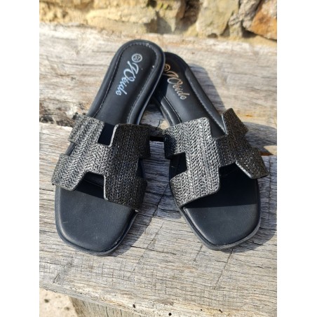 Mules femme Assia noires