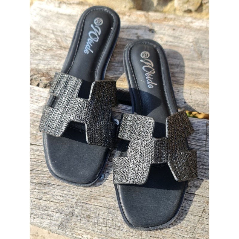Mules femme Assia noires