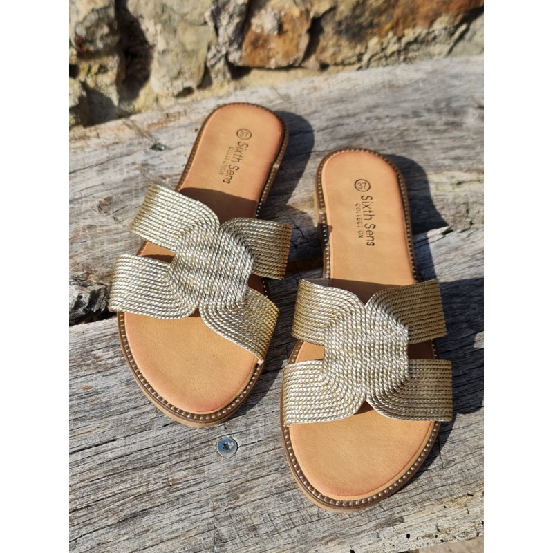 Mules femme Nora dorées
