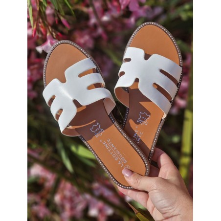 Mules femme Evy blanches