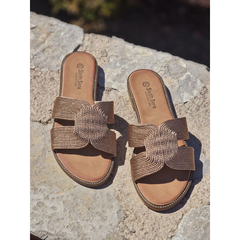 Mules femme Nora champagne