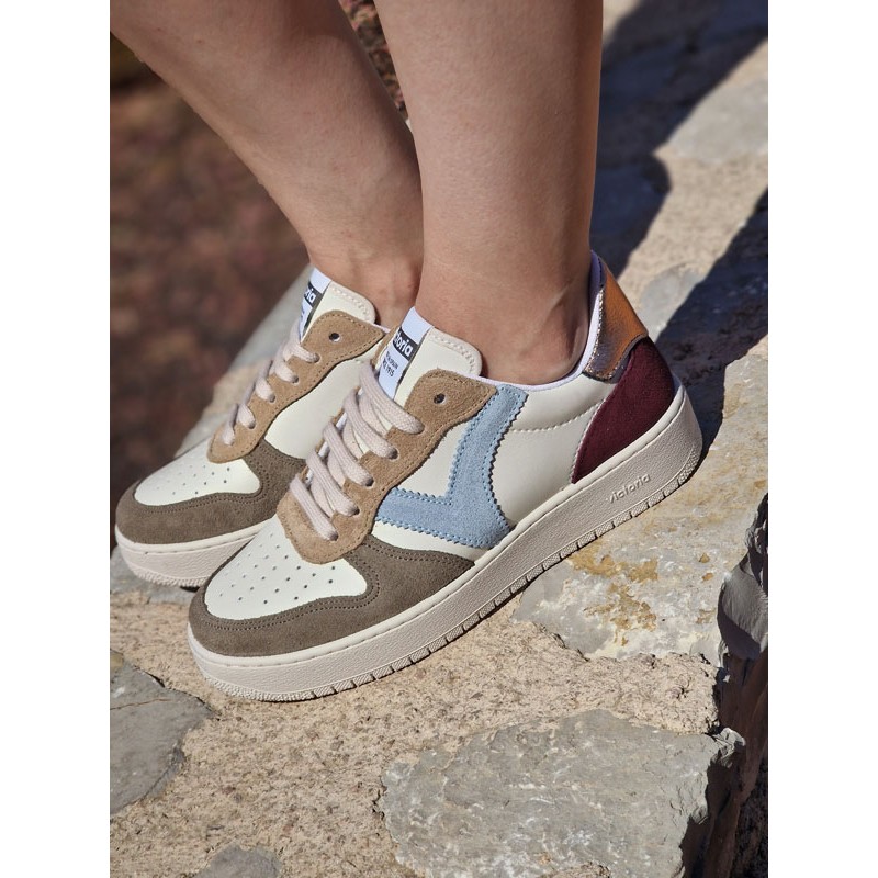Baskets femme Victoria Madrid cuir kaki Baskets femme Victoria Madrid cuir kaki