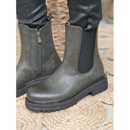 Bottines femme Laly kaki