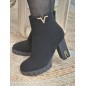 Bottines femme talon suédine Margot noires Bottines femme talon suédine Margot noires