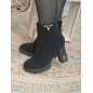 Bottines femme talon suédine Margot noires Bottines femme talon suédine Margot noires