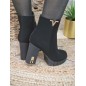 Bottines femme talon suédine Margot noires Bottines femme talon suédine Margot noires