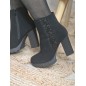 Bottines femme talon suédine Mya noires