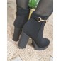 Bottines femme talon suédine Mona noires Bottines femme talon suédine Mona noires