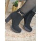 Bottines femme talon suédine Mona noires Bottines femme talon suédine Mona noires