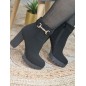 Bottines femme talon suédine Mona noires