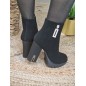 Bottines femme talon suédine Maeva noires Bottines femme talon suédine Maeva noires