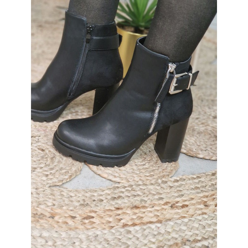 Bottines femme talon Molly noires Bottines femme talon Molly noires