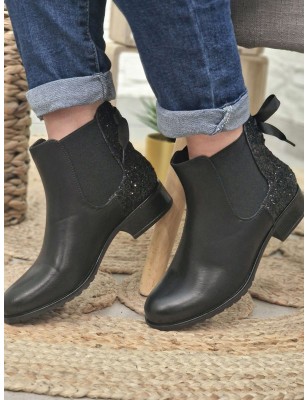 Bottines femme ruban Alba noires