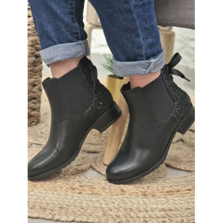 Bottines femme ruban Alba noires