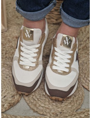 Baskets femme sneakers Vanessa Wu Kezia beiges