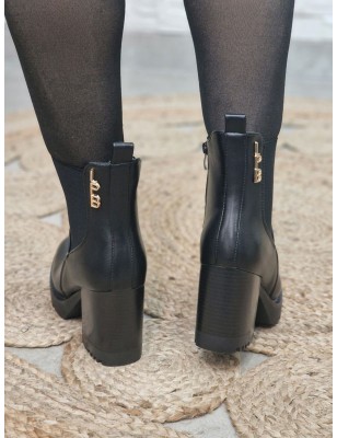 Bottines à talon femme LPB Gasparine noires avec bout carré
