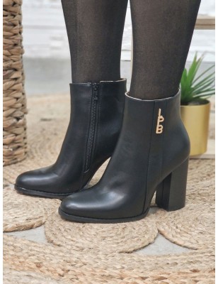 Bottines à talon femme LPB Emeralda noires effet cuir