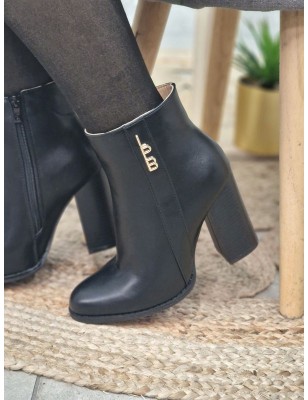 Bottines à talon femme LPB Emeralda noires effet cuir