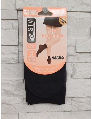 Lot de 2 paires de socquettes noires 18D avec bords conforts