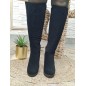 Bottes femme talon suédine Sylvia noires