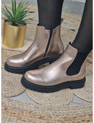 Bottines femme Apolline rose gold clair avec élastique