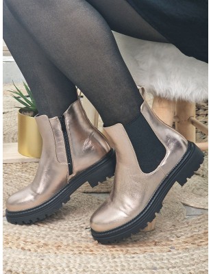 Bottines femme Apolline rose gold clair