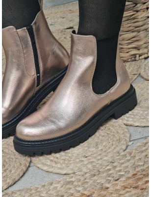 Bottines femme Apolline rose gold clair avec élastique