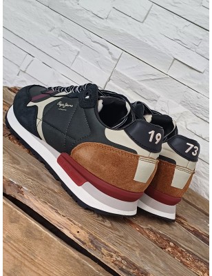 Baskets homme Pepe Jeans Brit Print noires